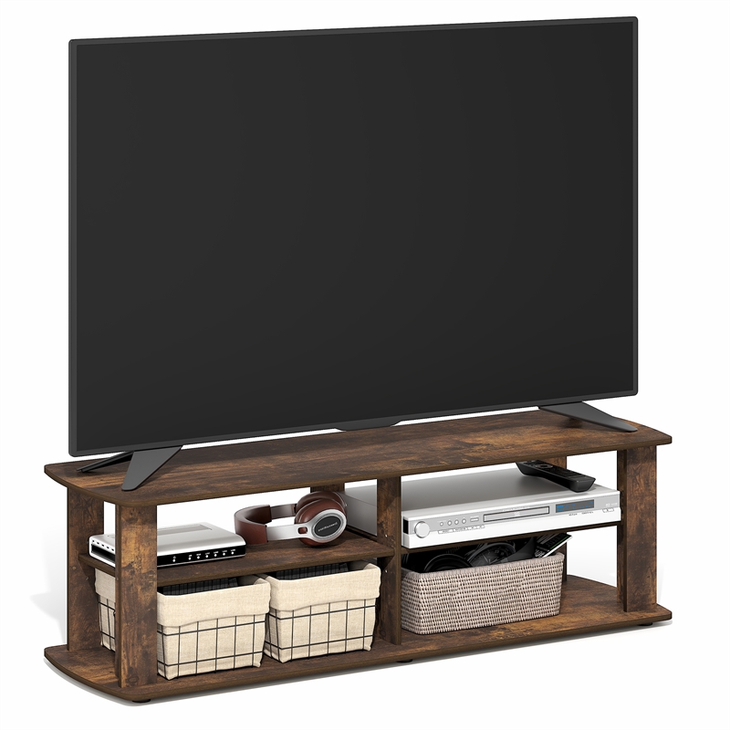 Pemberly Row TV Center Soft Edges Open Shelves up to 50