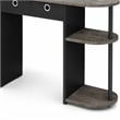 Pemberly Row 32-Inch Console Table 2 Fabric Drawers Open Shelves in French Oak