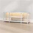 Pemberly Row 3-Tier LED No Tools TV Stand for TV up to 50 Inch in White