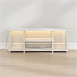Pemberly Row 3-Tier LED No Tools TV Stand for TV up to 50 Inch in White