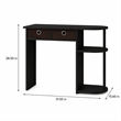 Pemberly Row 32-Inch Console Table 2 Fabric Drawers Open Shelves in Espresso