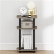 Pemberly Row 3-Tier Turn-N-Tube Nightstand Round Curve Corner in French Oak