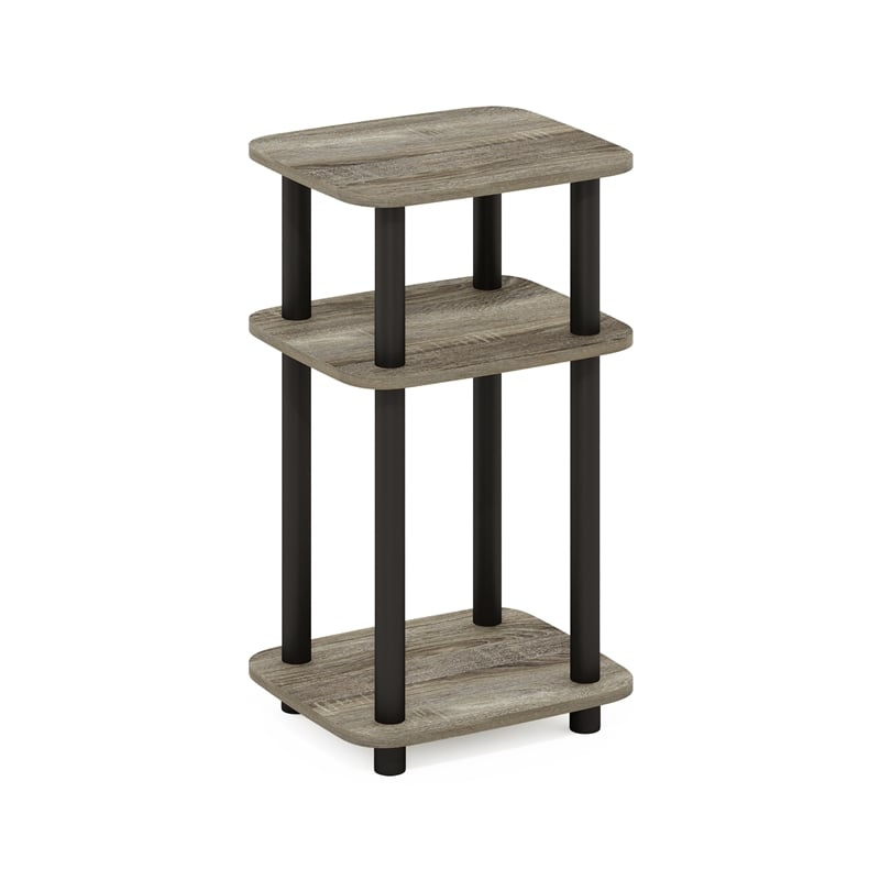 Pemberly Row 3-Tier Turn-N-Tube Nightstand Round Curve Corner in French Oak