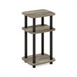 Pemberly Row 3-Tier Turn-N-Tube Nightstand Round Curve Corner in French Oak