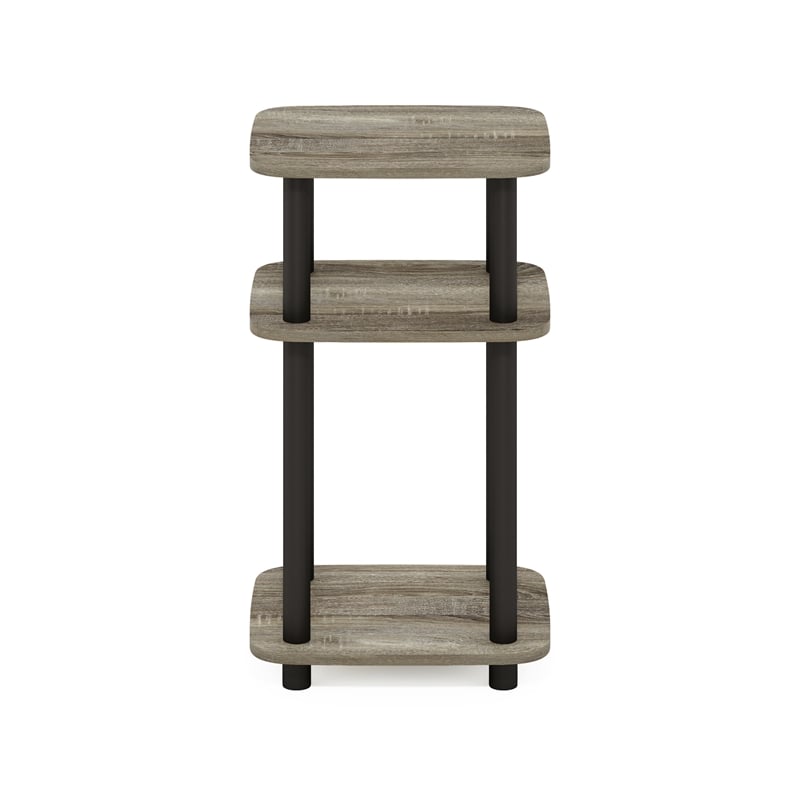 Pemberly Row 3-Tier Turn-N-Tube Nightstand Round Curve Corner in French Oak