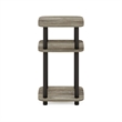 Pemberly Row 3-Tier Turn-N-Tube Nightstand Round Curve Corner in French Oak