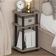 Pemberly Row 3-Tier Turn-N-Tube Nightstand Round Curve Corner in French Oak