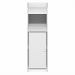 Pemberly Row 4-Tier Adjustable Narrow Bathroom Storage with Door 24H in White