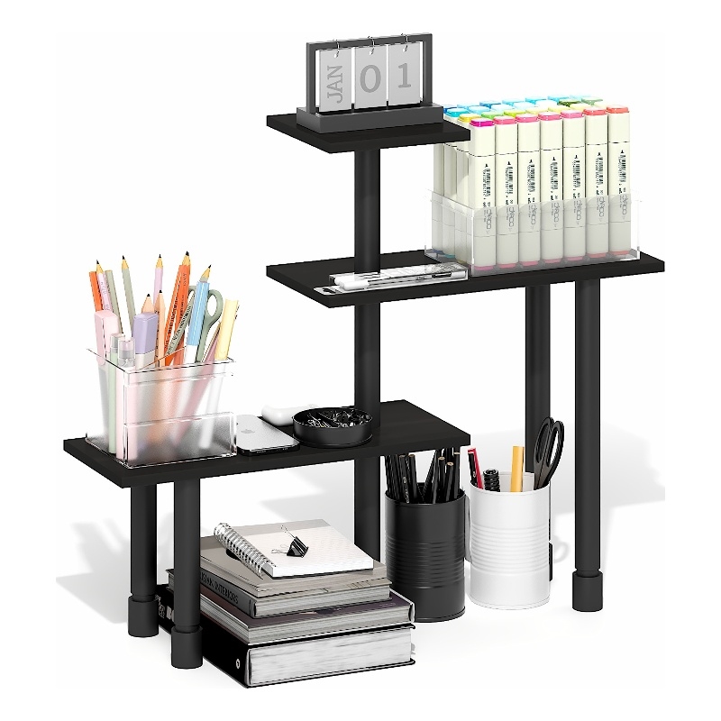 Pemberly Row 3-Tier Adjustable Desktop Organizer in Espresso