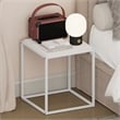 Pemberly Row 1-Tier Stackable Metal Frame Nightstand End Table in Solid White