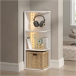 Pemberly Row 3-Tier Corner LED Lights Open Shelves Bookcase in White