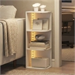 Pemberly Row 3-Tier Corner LED Lights Open Shelves Bookcase in White