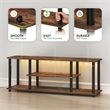 Pemberly Row 3-Tier LED No Tools TV Stand for TV up to 50 Inch in Amber Pine
