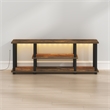 Pemberly Row 3-Tier LED No Tools TV Stand for TV up to 50 Inch in Amber Pine