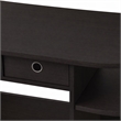 Pemberly Row 32-Inch Console Table 2 Fabric Drawers Open Shelves in Dark Walnut