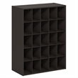 Pemberly Row 25-Cube Stackable Shoe Rack for Closet Entryway in Black Dark Oak
