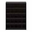 Pemberly Row 25-Cube Stackable Shoe Rack for Closet Entryway in Black Dark Oak
