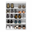 Pemberly Row 25-Cube Stackable Shoe Rack for Closet Entryway in White