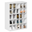 Pemberly Row 25-Cube Stackable Shoe Rack for Closet Entryway in White