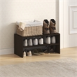 Pemberly Row 24-Inch Stackable Shoe Rack for Closet Entryway in Black Dark Oak