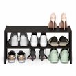 Pemberly Row 24-Inch Stackable Shoe Rack for Closet Entryway in Black Dark Oak