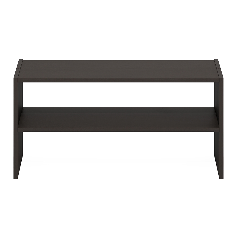 Pemberly Row 24-Inch Stackable Shoe Rack for Closet Entryway in Black Dark Oak
