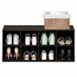 Pemberly Row 8-Cube Stackable Shoe Rack for Closet Entryway in Black Dark Oak