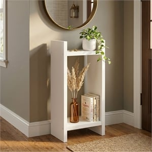 Pemberly Row 2-Tier Narrow Plant Stand 1.2-Inch Extra Thick Frame in White