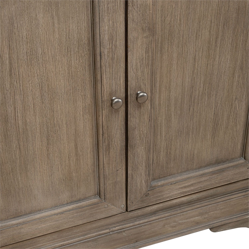 Pemberly Row Hall Buffet with Felt Lined Drawers in Sandy Taupe