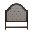 Pemberly Row Queen Upholstered Arched Panel Headboard in Brown