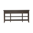 Pemberly Row Hall Console Table with Rubberwood and Oak Veneers in Saddle Brown