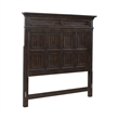 Pemberly Row Queen Panel Headboard with Crown Molding in Saddle Brown Finish