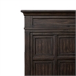 Pemberly Row Queen Panel Headboard with Crown Molding in Saddle Brown Finish