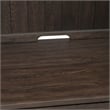 Pemberly Row Credenza and Hutch Home Office Desk Set with Lighting in Brown