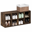 Pemberly Row 8-Cube Stackable Shoe Rack for Closet Entryway in Amber Pine