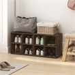 Pemberly Row 8-Cube Stackable Shoe Rack for Closet Entryway in Amber Pine