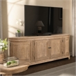 Pemberly Row 82 Inch TV Console with Curved Doors and Shelving in Brown