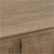 Pemberly Row 82 Inch TV Console with Curved Doors and Shelving in Brown