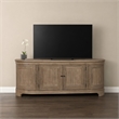 Pemberly Row 82 Inch TV Console with Curved Doors and Shelving in Brown