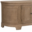 Pemberly Row 82 Inch TV Console with Curved Doors and Shelving in Brown