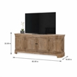 Pemberly Row 82 Inch TV Console with Curved Doors and Shelving in Brown