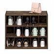 Pemberly Row 15-Cube Stackable Shoe Rack for Closet Entryway in Amber Pine