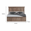 Pemberly Row Queen Panel Bed Headboard with Step Crown in Brown