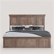 Pemberly Row Queen Panel Bed Headboard with Step Crown in Brown