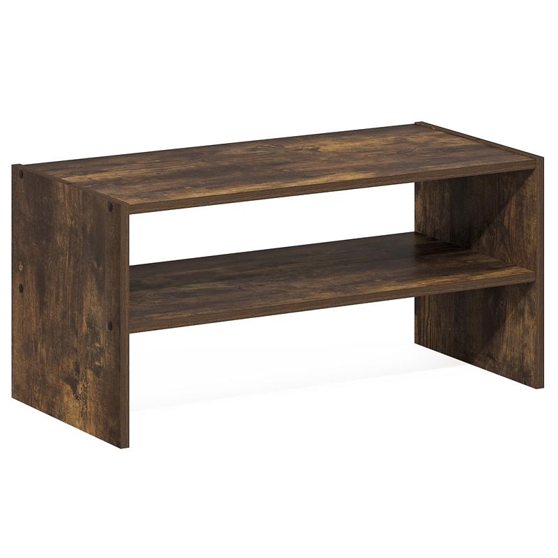 Pemberly Row 24-Inch Stackable Shoe Rack for Closet Entryway in Amber Pine