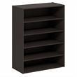 Pemberly Row 5-Tier Stackable Shoe Rack for Closet Entryway in Black Dark Oak