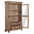 Pemberly Row Display Cabinet with Seeded Glass Doors and LED in Brown