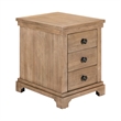 Pemberly Row Chairside Table with Three Storage Drawers in Camel Beige Finish