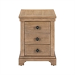 Pemberly Row Chairside Table with Three Storage Drawers in Camel Beige Finish