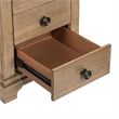 Pemberly Row Chairside Table with Three Storage Drawers in Camel Beige Finish